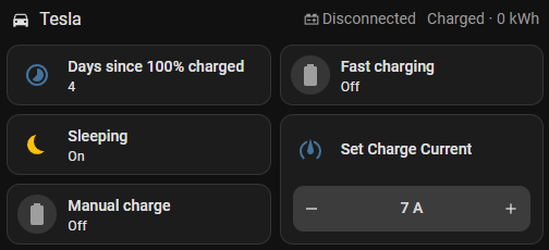 Tesla Charger control panel