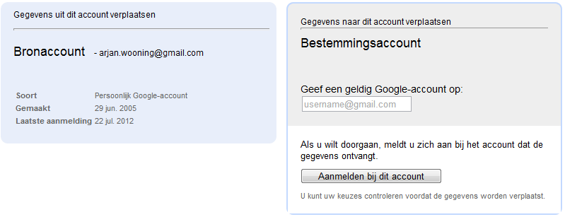 Google profiel verplaatsen naar Google Apps